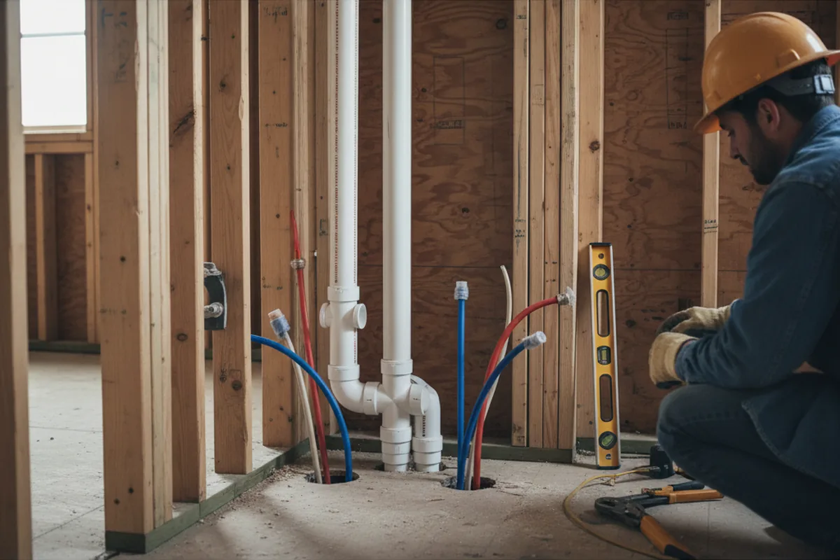 Drain and supply rough-in during Drain Cleaning in Sandy Hook