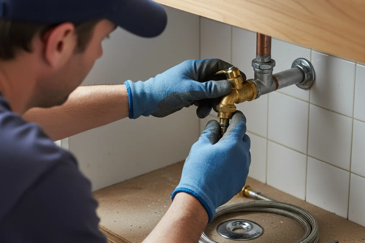 Shutoff valve and fitting work during Burst Pipe Repair in Sandy Hook